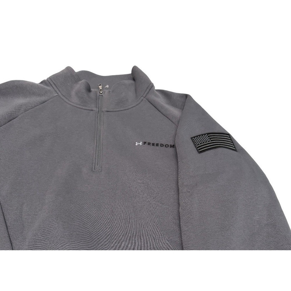 Under Armour Freedom Men Icon Fleece 1/4 Zip Sweatshirt Grey 3XL NWT